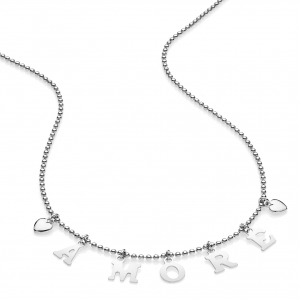 Silver necklace with pendants
